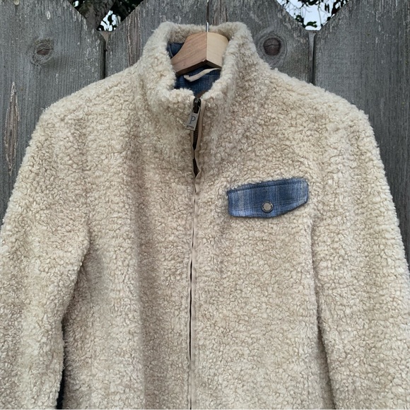 PENDLETON Jacket Women’s Size Small Beige Wool Sherpa Teddy 90's Fuzzy Full Zip - Picture 4 of 16